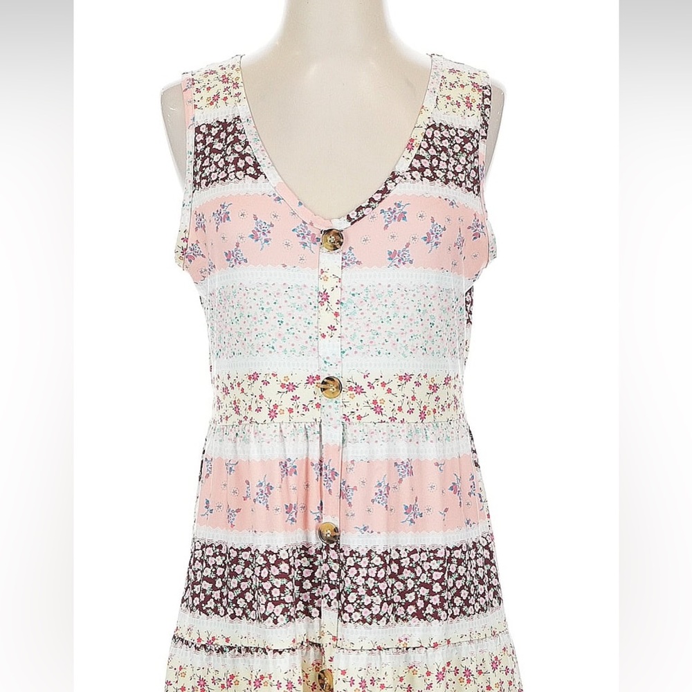 Love U Dear Boho Patchwork Print Button Down Flow… - image 2